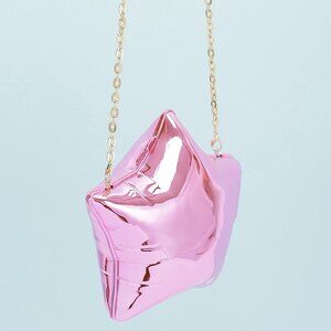 Pink Star-Shaped Metallic Ballon Shoulder Bag